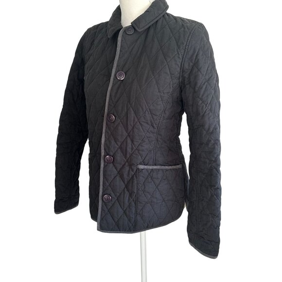 LL BEAN Vintage Black Quilted Jacket Size 0 - Picture 4 of 7